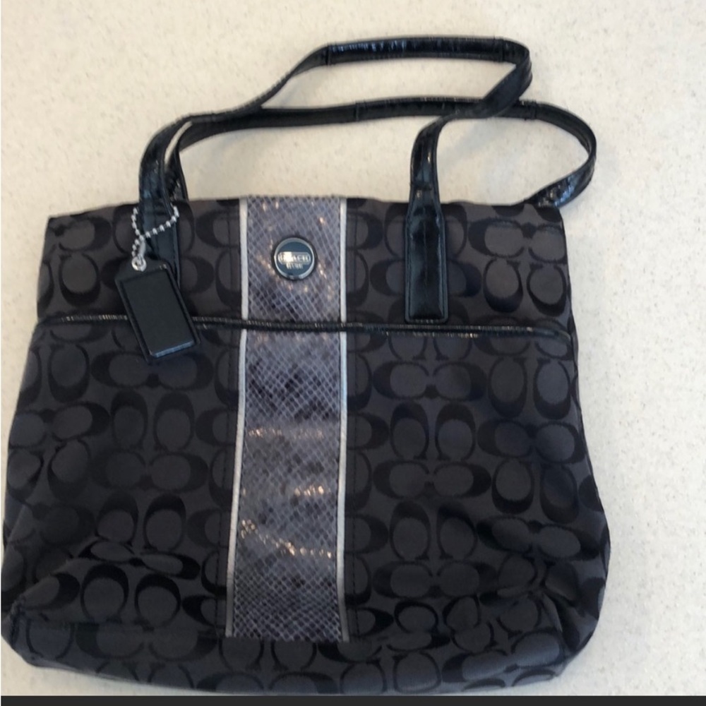Coach Stripe Python purse